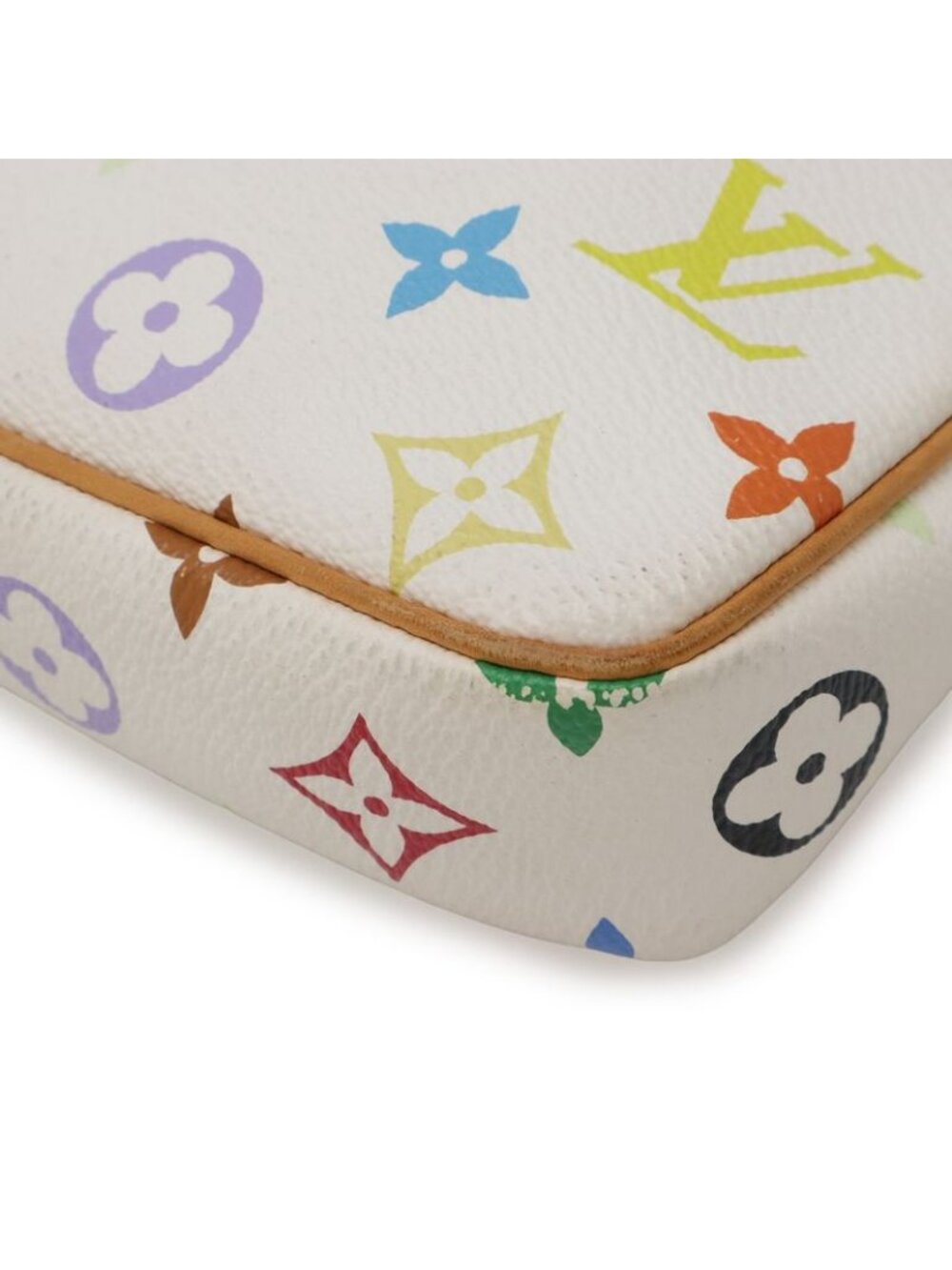 Louis Vuitton Monogram Multicolor Pochette Pouch Handbag Blanc White - Picture 3 of 9